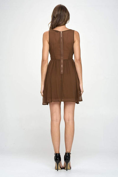 Women's Sleeveless Laser-Cut Fit and Flare Dress | Apparel | Kitchen + Metal