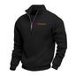 Fleece-lined Mid-length Zip-up Loose-fit Stand-up Collar Casual Hoodie