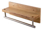 ALFI brand  AB5511 16" Wooden Shelf with Chrome Towel Bar Bathroom Accessory