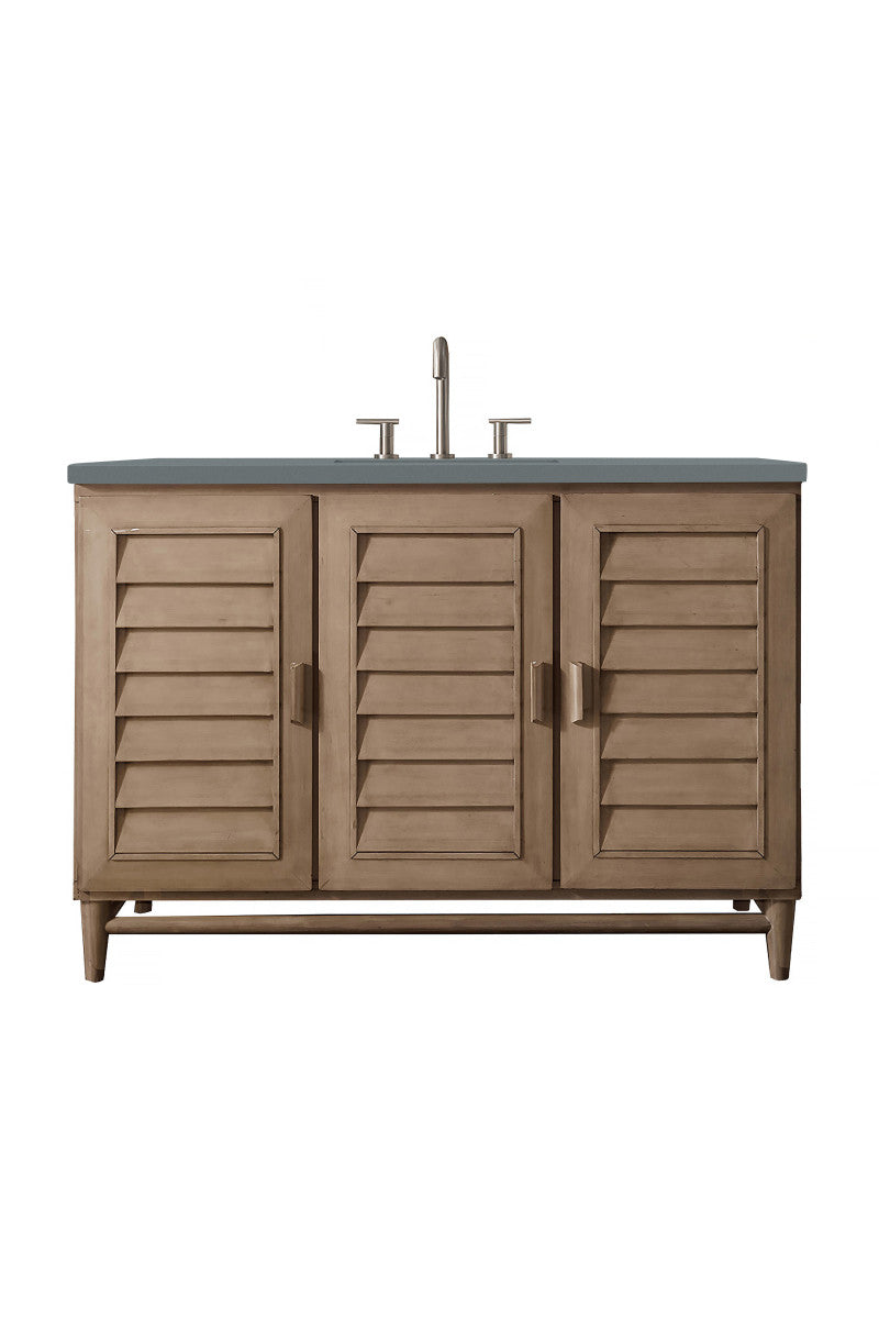 Portland 48" Single Vanity Cabinet, Whitewashed Walnut