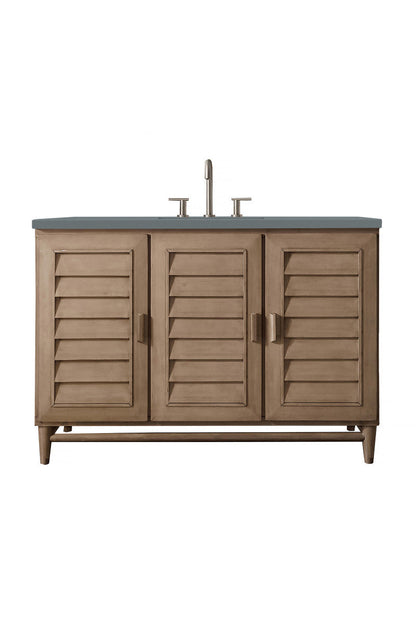Portland 48" Single Vanity Cabinet, Whitewashed Walnut