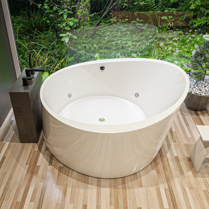 EAGO AM2130  66" Round Free Standing Acrylic Air Bubble Bathtub