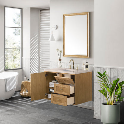 Laurent 36" Single Vanity Cabinet, Light Natural Oak