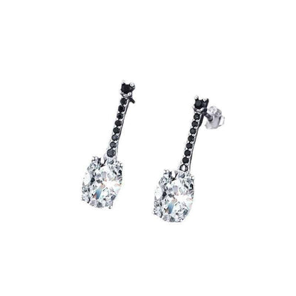 All-match Oval Zircon Earrings for Fashion Lovers - Copper-plated Style