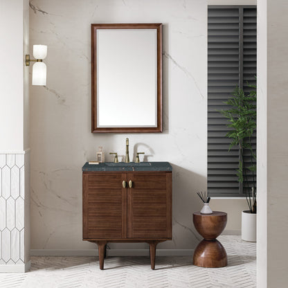 Amberly 30" Single Vanity Cabinet, Mid-Century Walnut