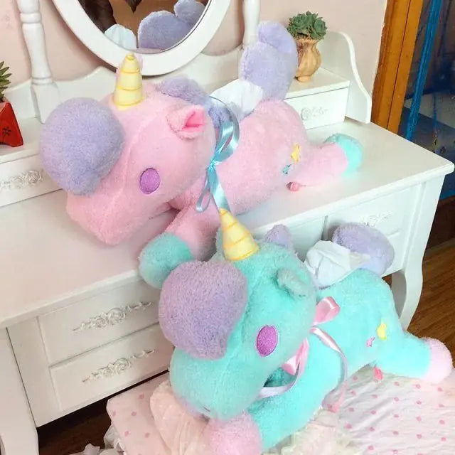 Plush Unicorn Tissue Box Cover