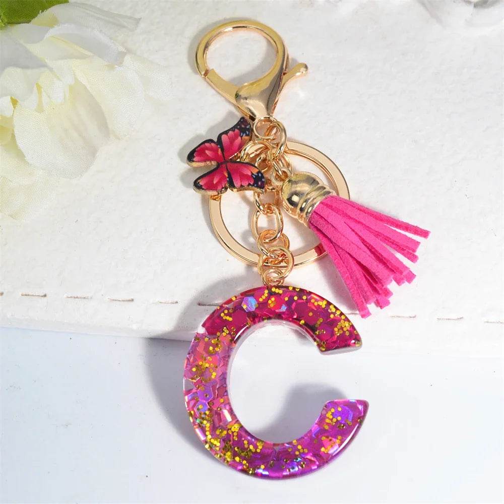 Personalized Butterfly Tassel Keychain 💖