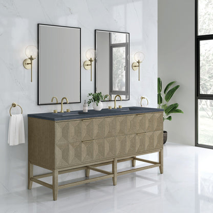 Emmeline 72" Double Vanity Cabinet, Pebble Oak