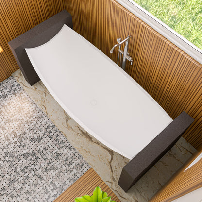 ALFI brand HammockTub2 HammockTub2 71" Solid Surface Resin Suspended Wall Mounted Hammock Bathtub