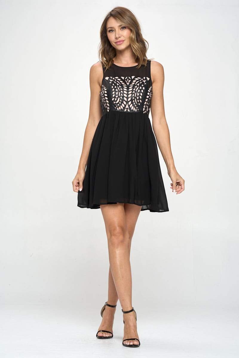 Women's Sleeveless Laser-Cut Fit and Flare Dress | Apparel | Kitchen + Metal