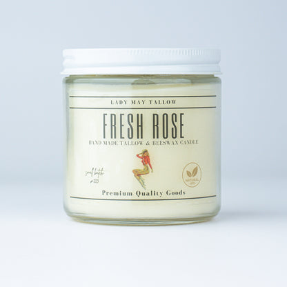 Fresh Rose Tallow & Beeswax Candle