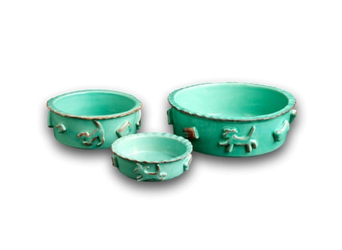 Carmel Ceramica Premium Stoneware Dog Bowl | Family Pet | Kitchen + Metal