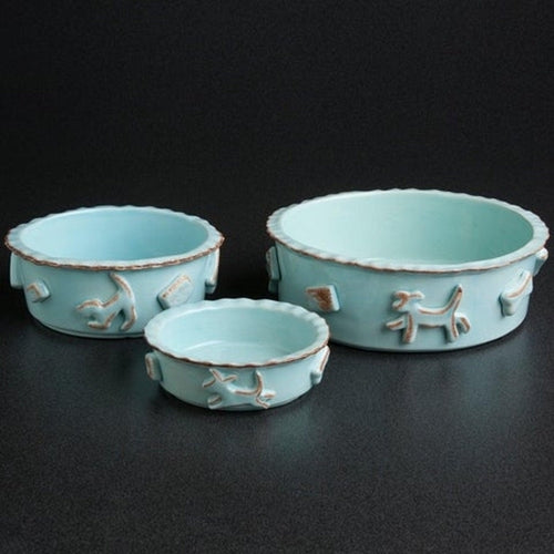 Carmel Ceramica Premium Stoneware Dog Bowl | Family Pet | Kitchen + Metal