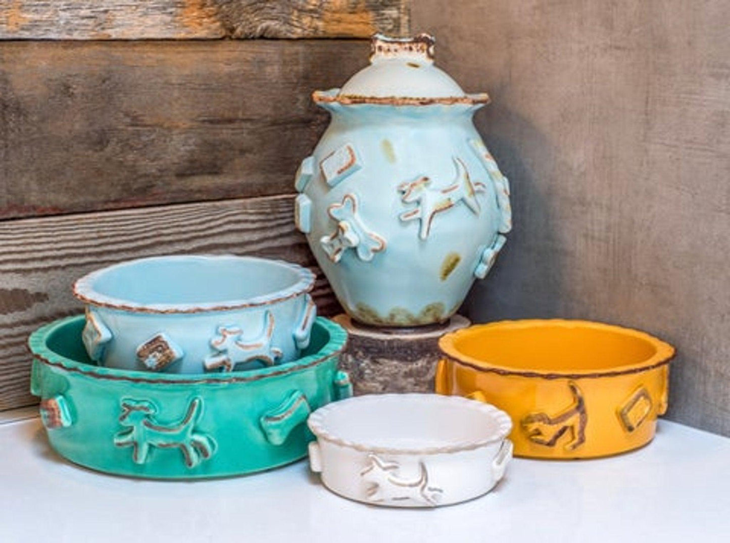 Carmel Ceramica Premium Stoneware Dog Bowl | Family Pet | Kitchen + Metal