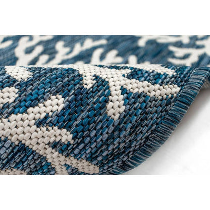Carmel Coral Border Indoor/Outdoor Rug Navy - 3'9" x 5'7"