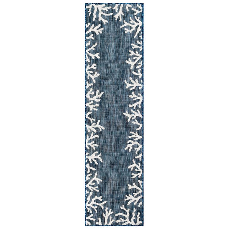 Carmel Coral Border Indoor/Outdoor Rug Navy - 3'9" x 5'7"