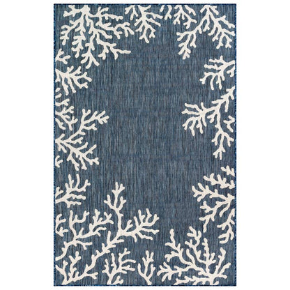 Carmel Coral Border Indoor/Outdoor Rug Navy - 3'9" x 5'7"