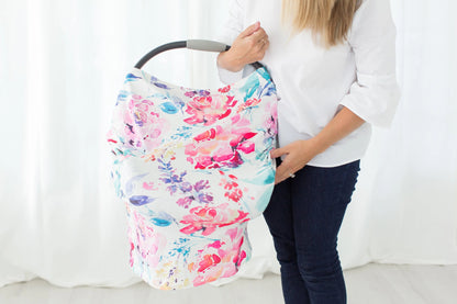 Car Seat Canopy and Breastfeeding Cover - Flora