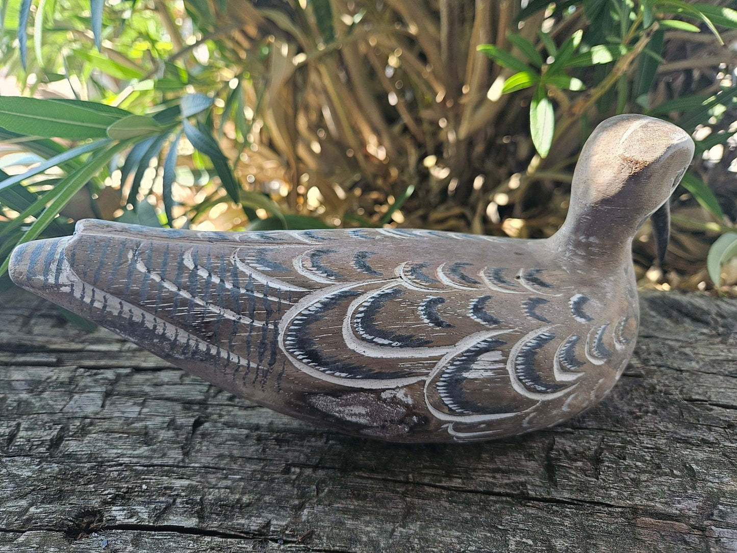 Carved Wooden Snipe Sitting Home Decor – 10.5" x 3.5"