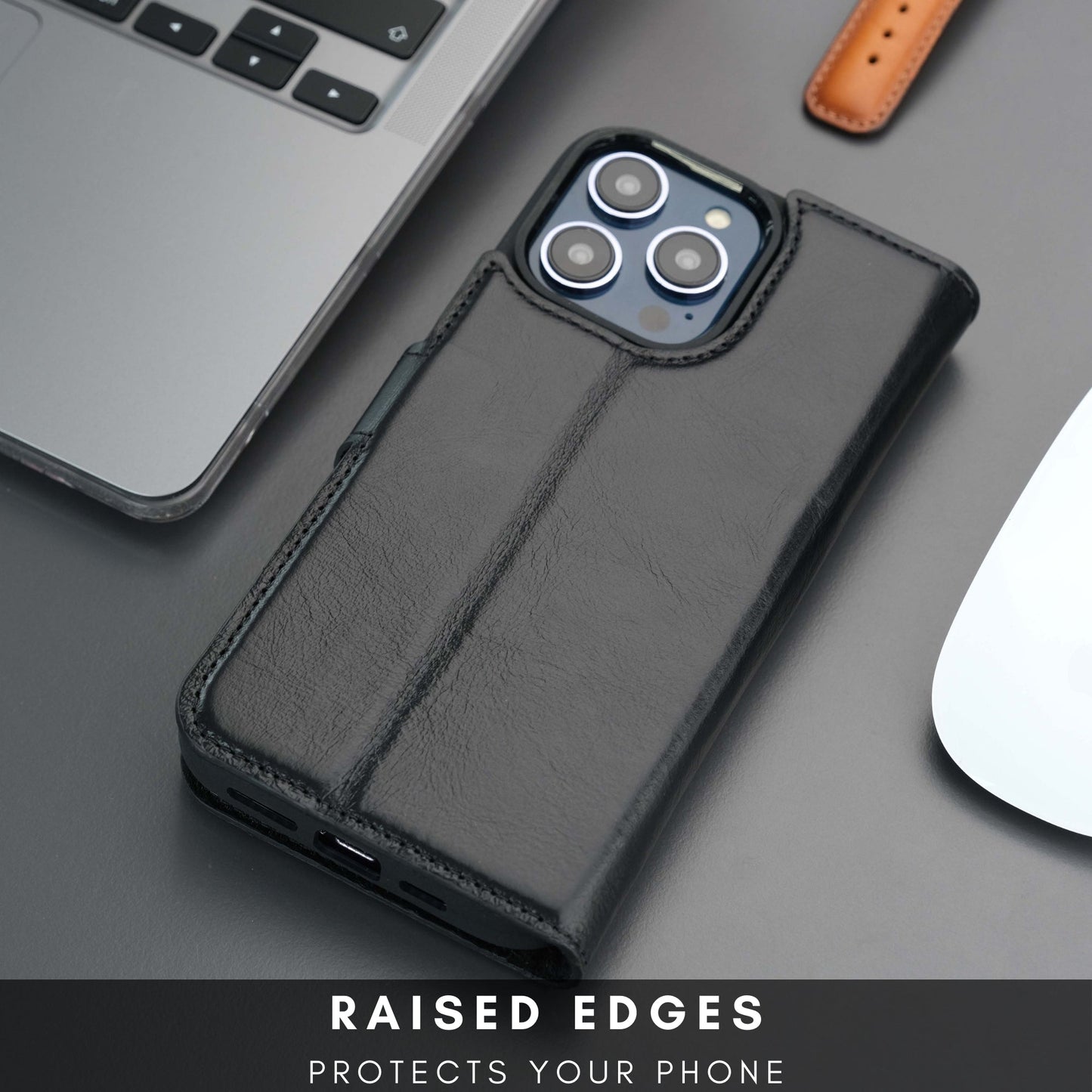 Casper Leather iPhone 15 Pro Max Wallet Case | Detachable MagSafe Compatible RFID Protection