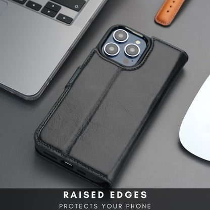 Casper Leather iPhone 15 Pro Max Wallet Case | Detachable MagSafe Compatible RFID Protection