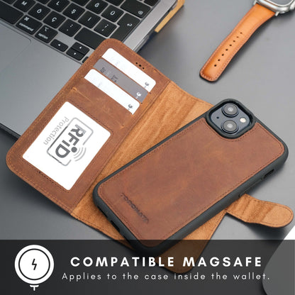 Casper Leather iPhone 15 Wallet Case | Detachable MagSafe Compatible RFID Protection