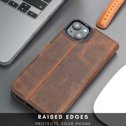 Casper Leather iPhone 15 Wallet Case | Detachable MagSafe Compatible RFID Protection