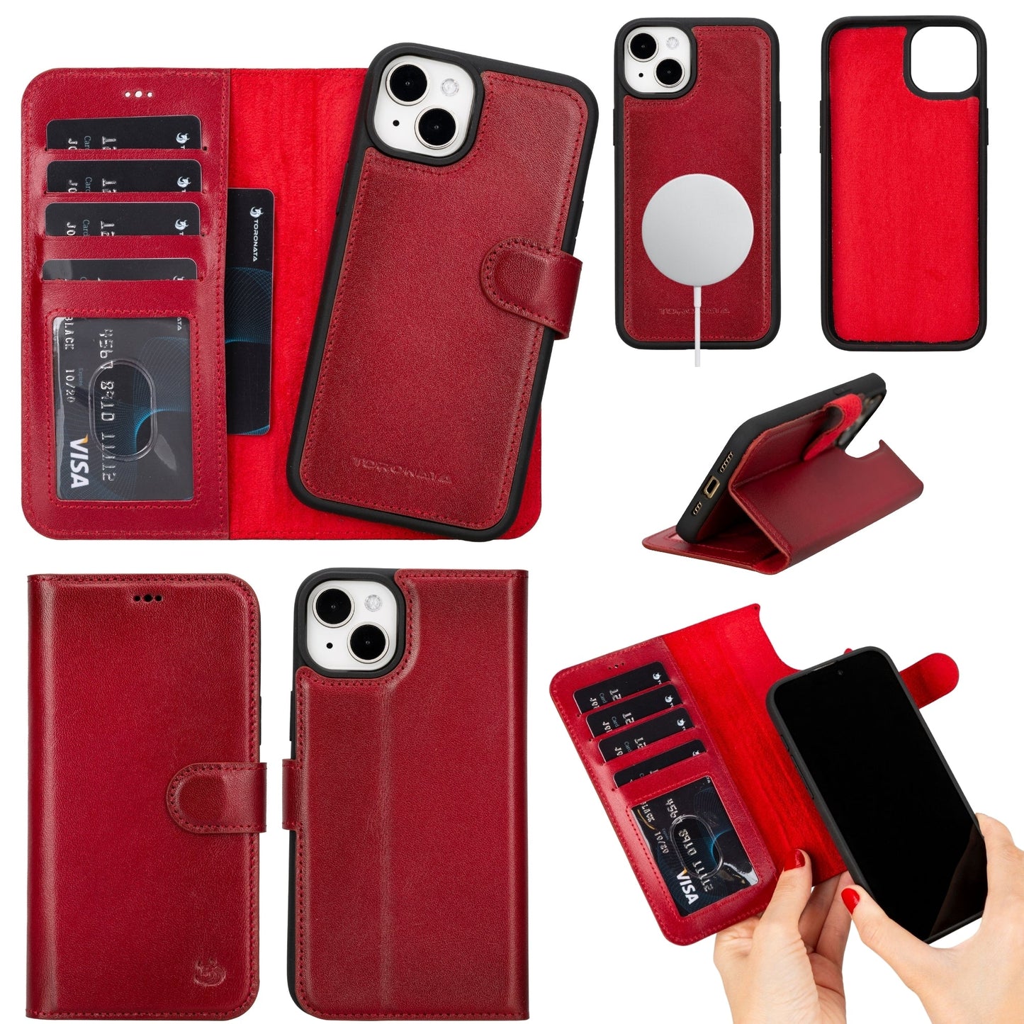 Casper Leather iPhone 15 Wallet Case | Detachable MagSafe Compatible RFID Protection