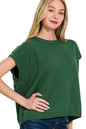 Zenana Oversized Viscose Sweater Vest in Green