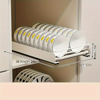 Space-Saving Stainless Steel Dish Rack - Pull-Out Kitchen Organizer | Home Organization | Kitchen + Metal