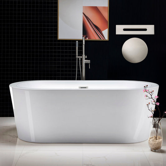 WOODBRIDGE 66" Acrylic Freestanding Bathtub Contemporary Soaking Tub