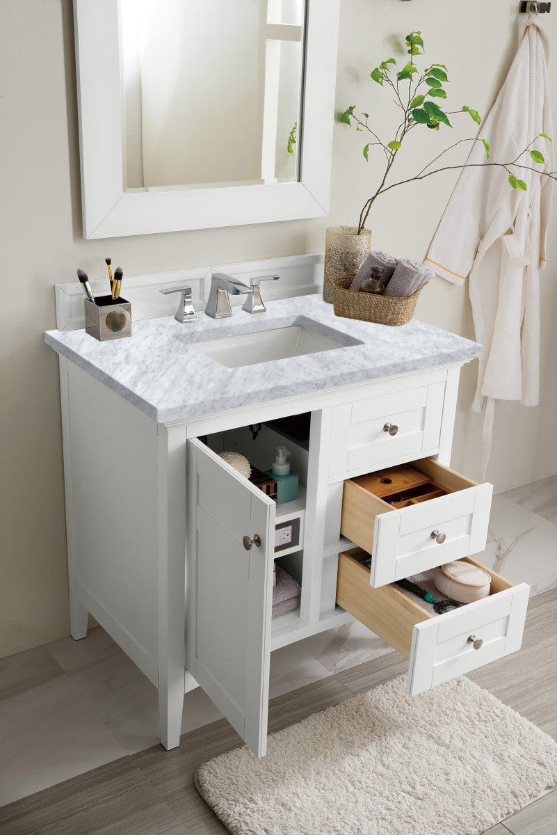 Palisades 36" Single Vanity Cabinet, Bright White