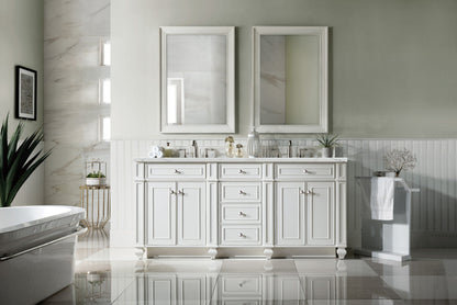 Bristol 72" Double Vanity Cabinet, Bright White