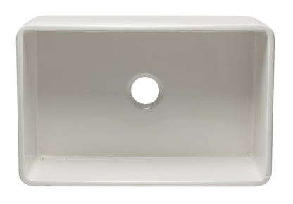 ALFI brand AB3020SB 30 inch Biscuit Reversible Single Fireclay Farmhouse Kitchen Sink