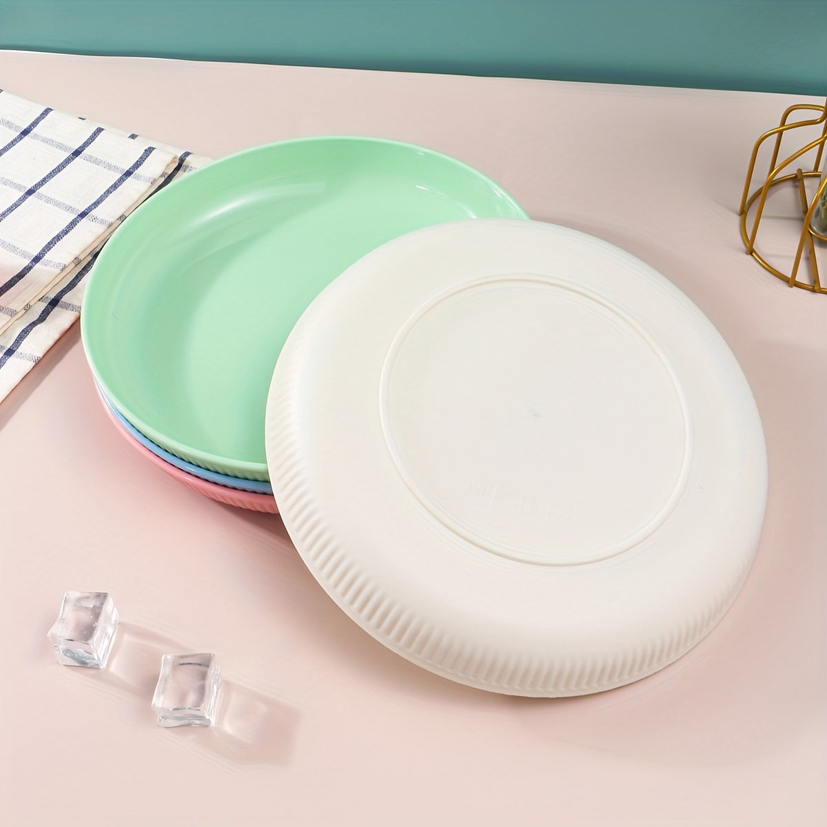4Piece Striped Dinner Plates Set for Camping  More