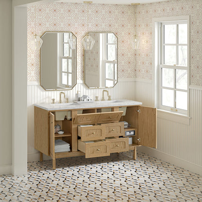 Laurent 60" Double Vanity, Light Natural Oak