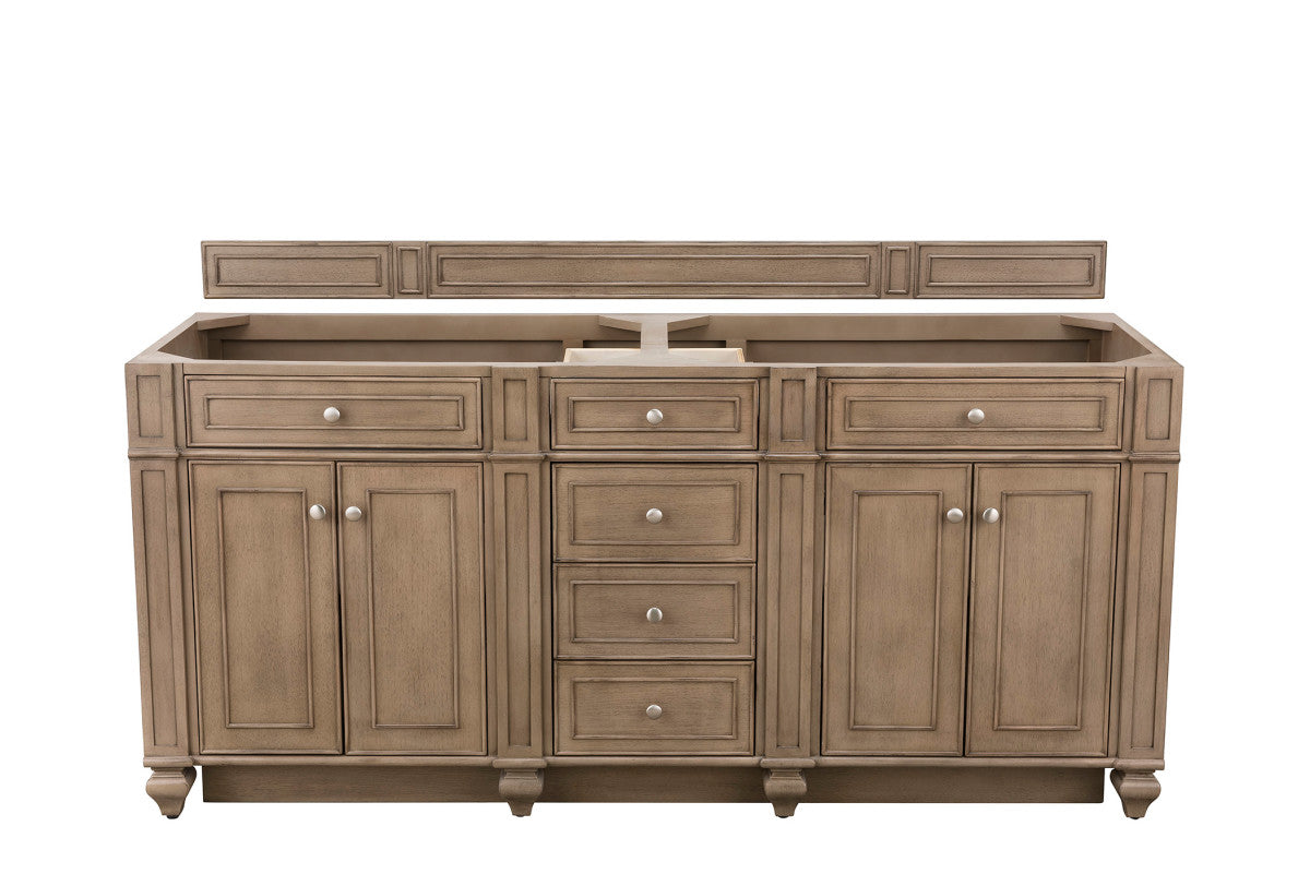 Bristol 72" Double Vanity Cabinet, Bright White