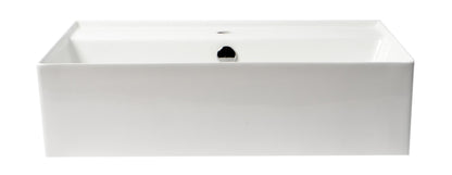 ALFI brand ABC901 24" Modern Rectangular Above Mount Ceramic Sink with Faucet Hole