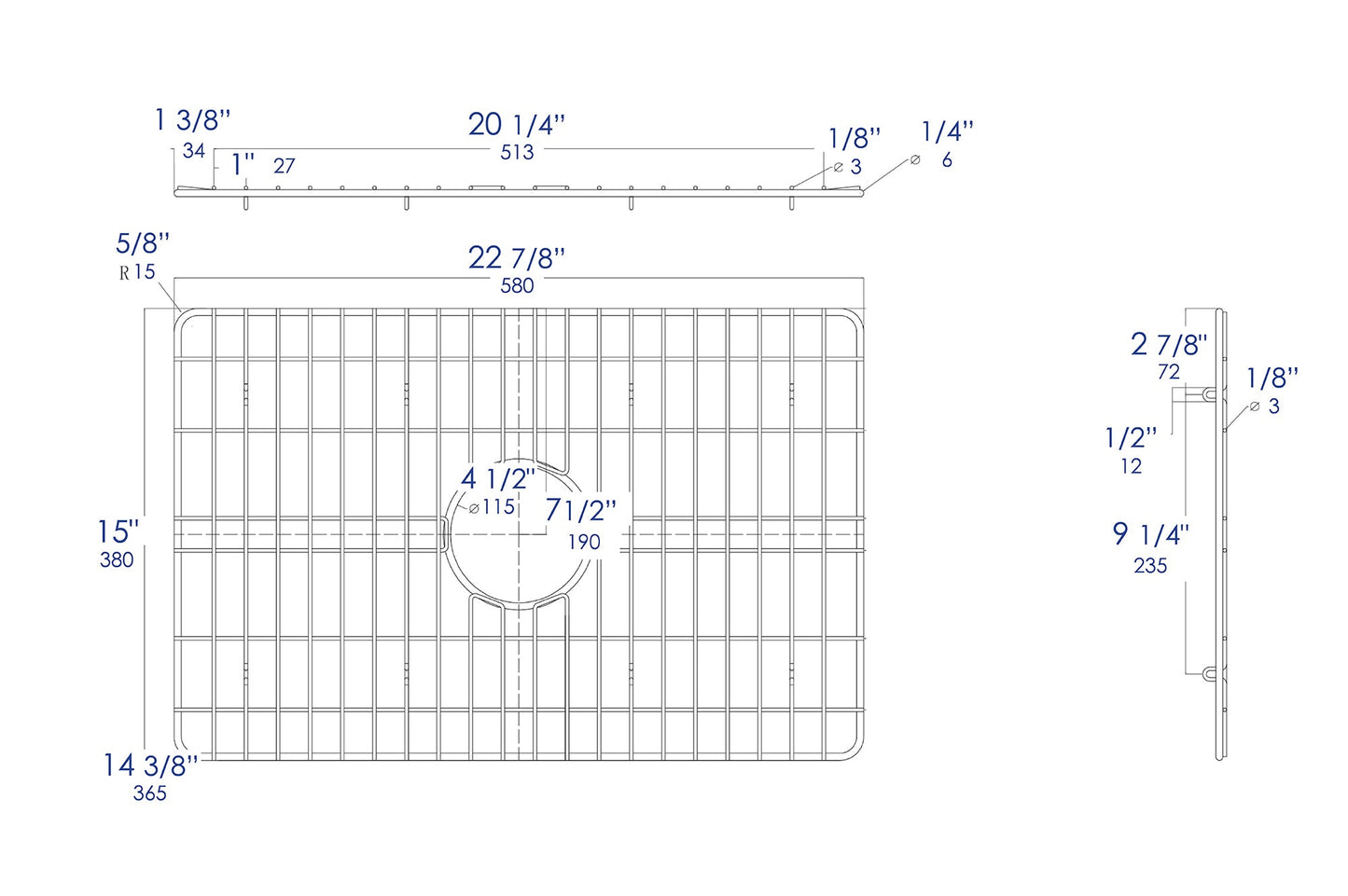 ALFI brand  ABGR27 Stainless Steel Grid for ABF2718UD