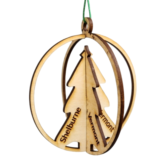 3D Tree - Shelburne Vermont - Laser Cut Ornament