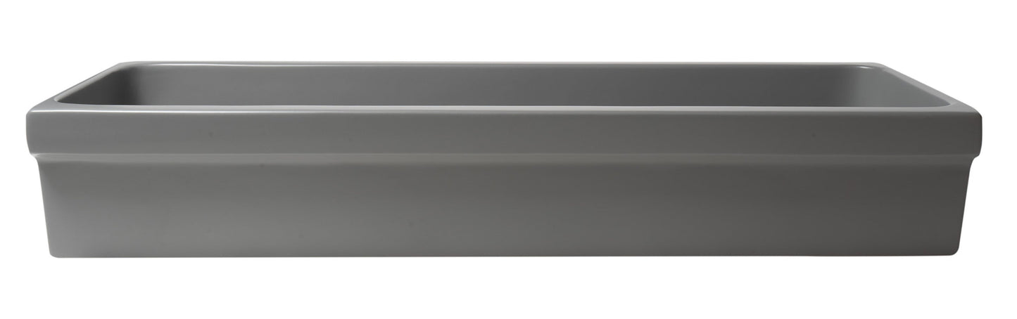 ALFI brand  AB48TRGM 48" Grey Matte Above Mount Fireclay Bathroom Trough Sink