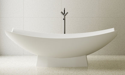 ALFI brand  AB9992 White Matte 71" Solid Surface Resin Free Standing Hammock Style Bathtub