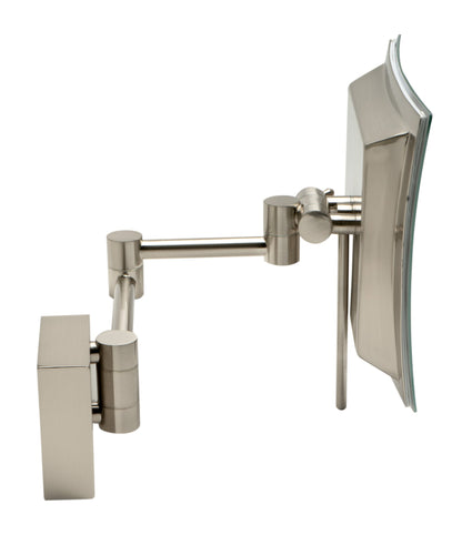 ALFI brand ABM8WLED Wall Mount Square 8" 5x Magnifying Cosmetic Mirror with Light