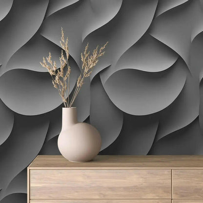 Echoing Curves Monochrome Wallpaper