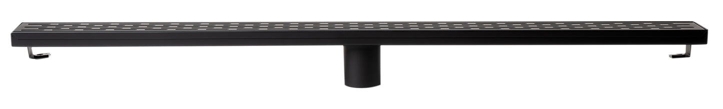 ALFI brand ABLD36C ABLD36C-BM 36" Black Matte Stainless Steel Linear Shower Drain with Groove Holes