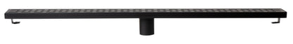 ALFI brand ABLD36C ABLD36C-BM 36" Black Matte Stainless Steel Linear Shower Drain with Groove Holes