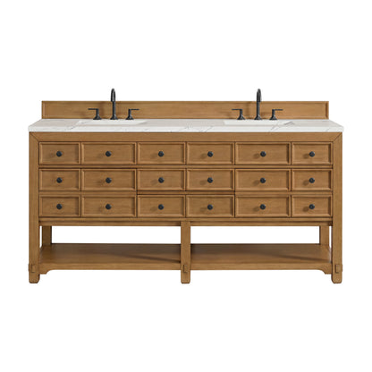 Malibu 72" Double Vanity Cabinet, Amber Birch