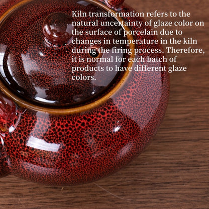 1pc Unique Kiln-Changed Ceramic Teapot, 25.36 oz, Assorted Novelty