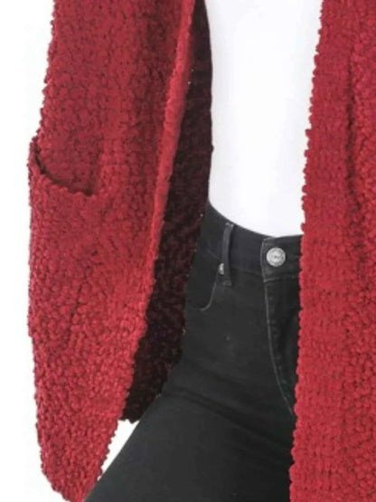 Zenana Popcorn Sweater Cardigan with Pockets - Stylish & Cozy Long Sleeve Outerwear