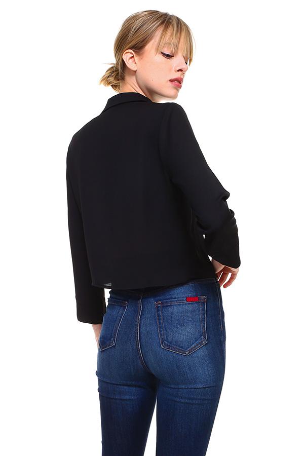 Solid Button Down Tie Front Blouse | Apparel | Kitchen + Metal